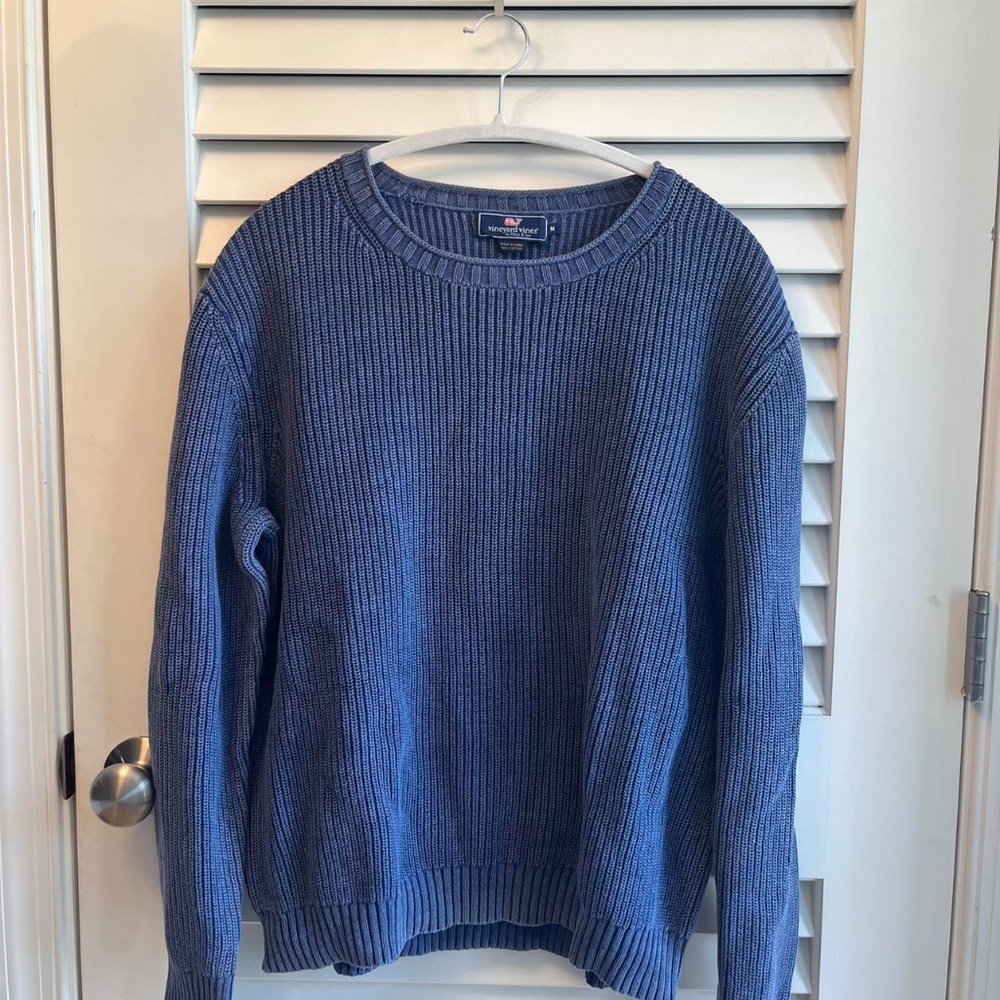 men’s dark blue–indigo VINEYARD VINES nautical fisherman crewneck sweater